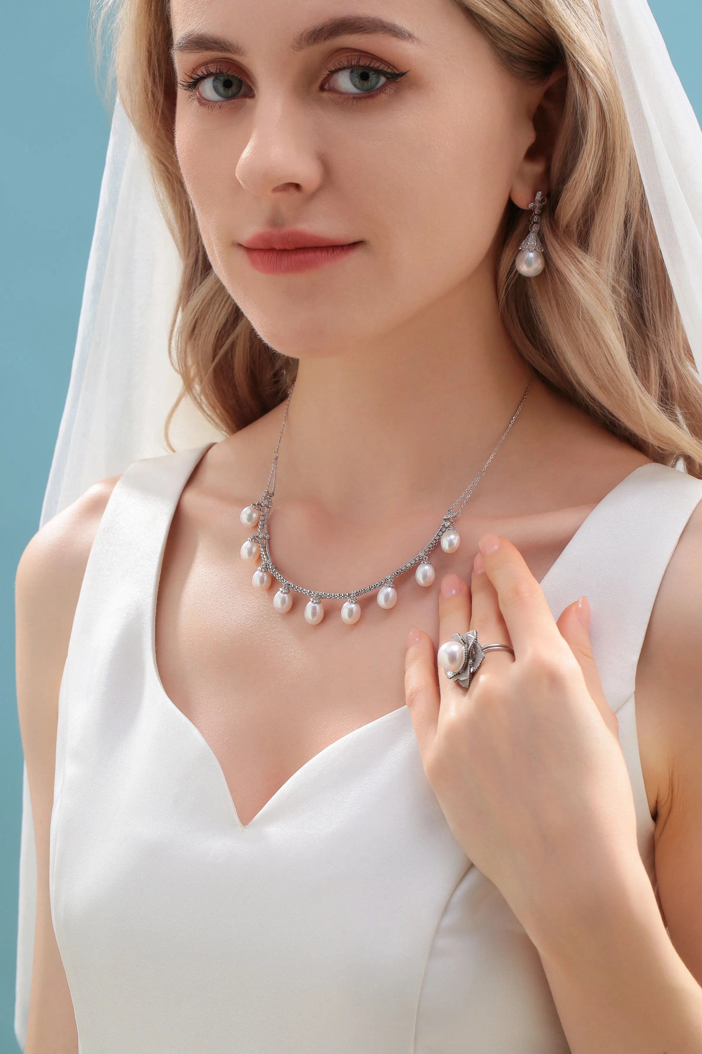 12-13mm Freshwater Pearl & Vintage Bowknot Drop Earrings
