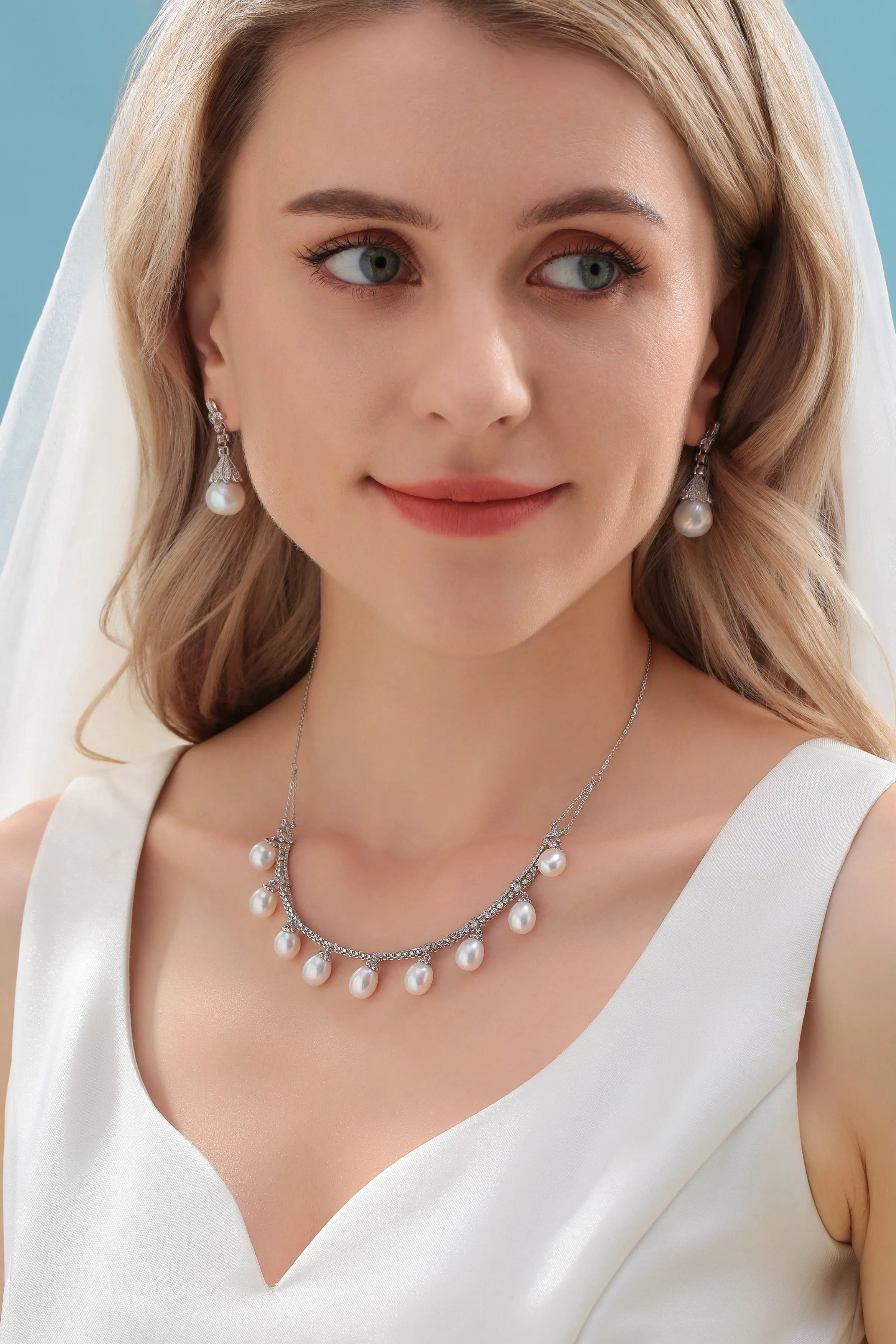 12-13mm Freshwater Pearl & Vintage Bowknot Drop Earrings