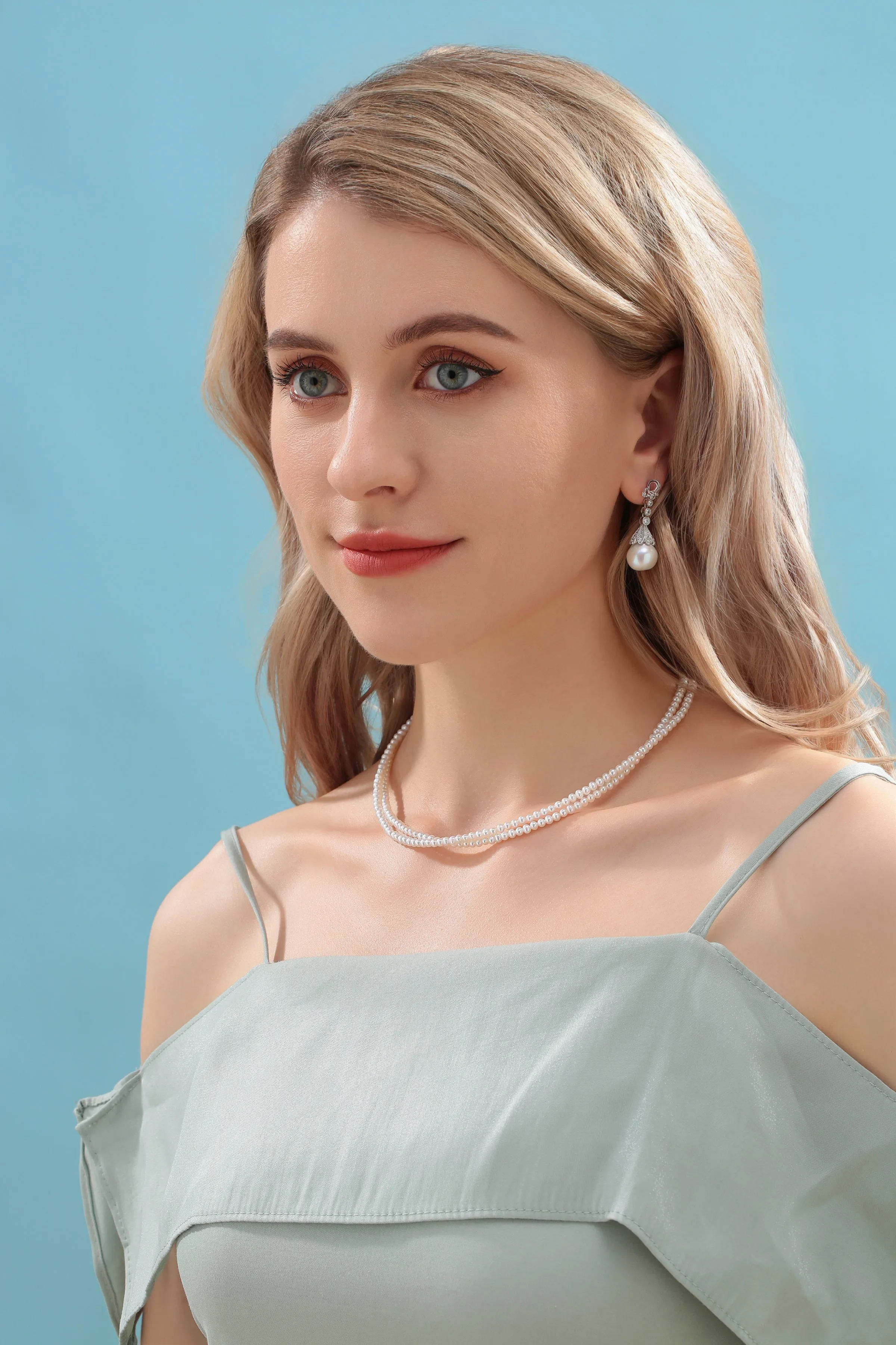 12-13mm Freshwater Pearl & Vintage Bowknot Drop Earrings