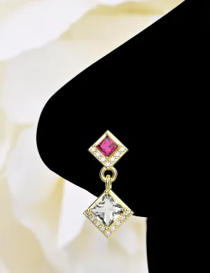 20G Dangle Drop Nose Ring | Gold Nose Piercing Jewelry