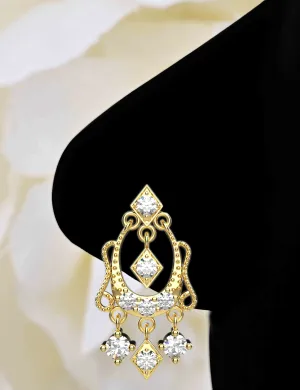 22k Gold Dangle Nose Piercing Ring – Traditional Indian Nose Jewelry