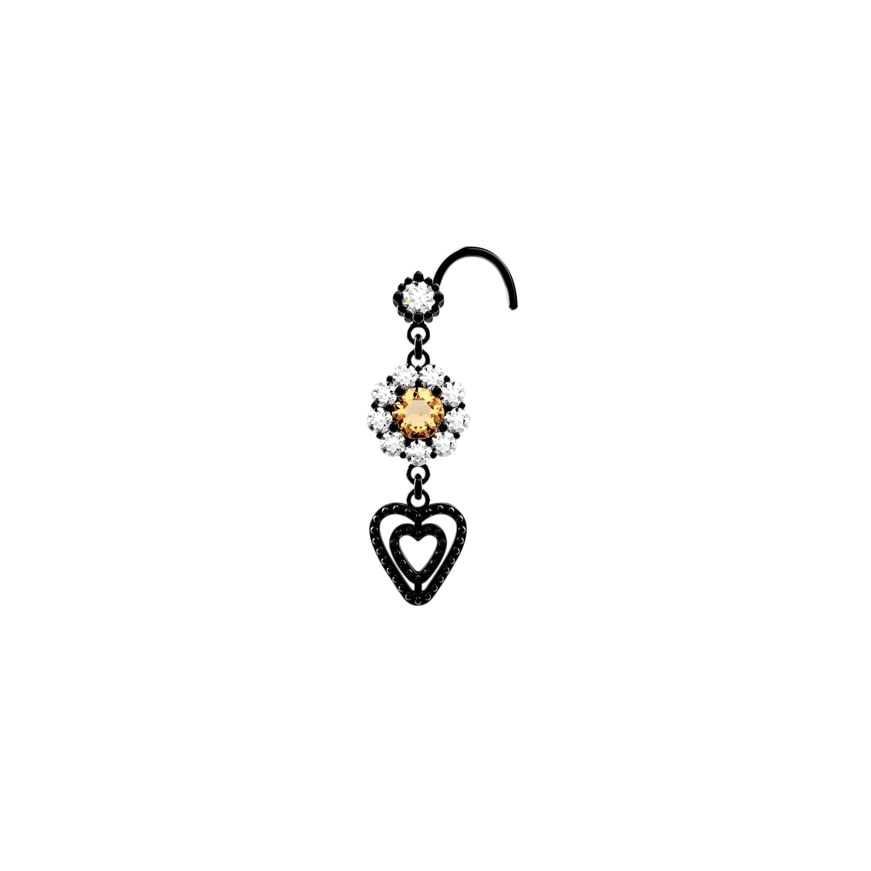 22k Yellow Gold Plated Drop/Dangle Nose Stud Rings