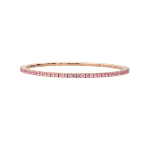 2.54CT Pink Sapphire Stretch Tennis Bracelet