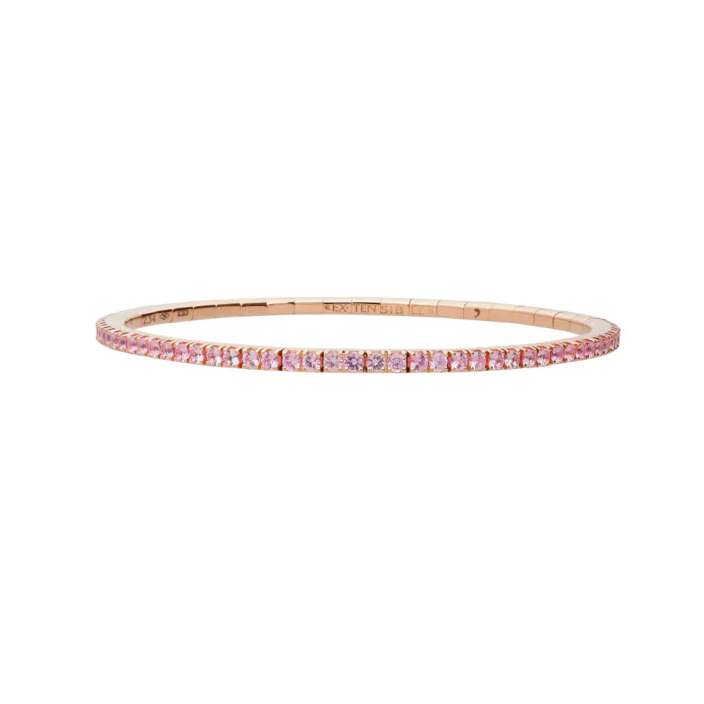 2.54CT Pink Sapphire Stretch Tennis Bracelet
