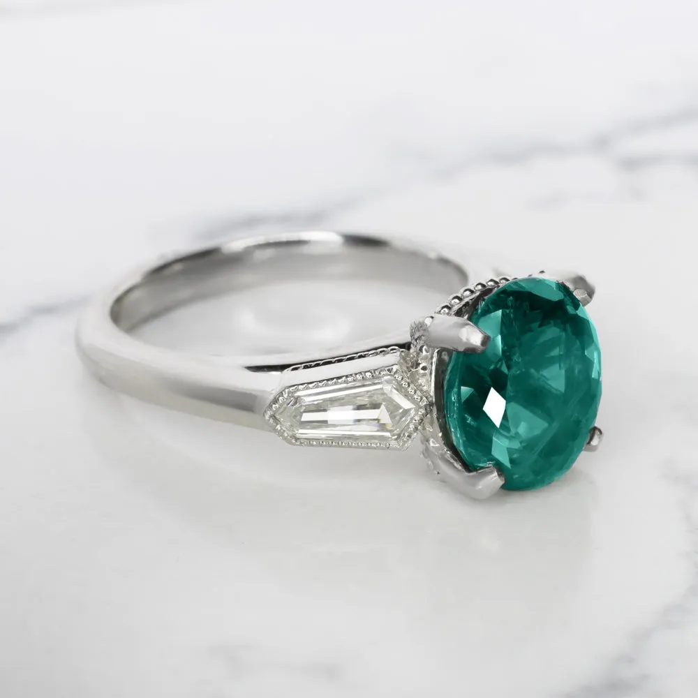 4.16c GIA CERTIFIED ALEXANDRITE DIAMOND COCKTAIL RING PLATINUM GREEN PURPLE OVAL