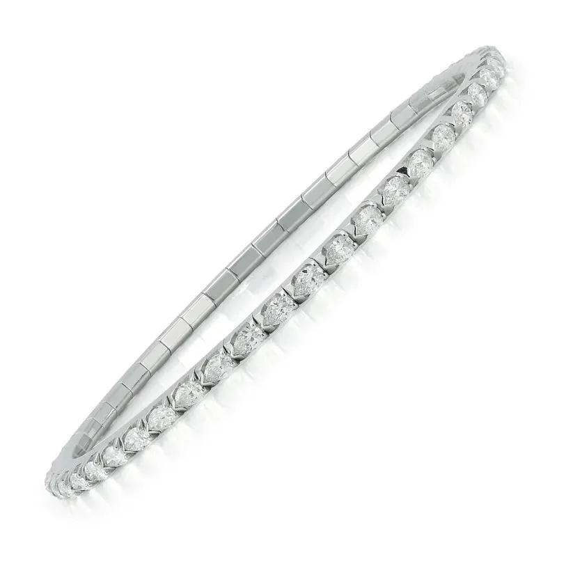 5.22 CT Pear Shape Diamond Stretch Tennis Bracelet