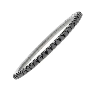 9 CT Black Diamond Stretch Tennis Bracelet