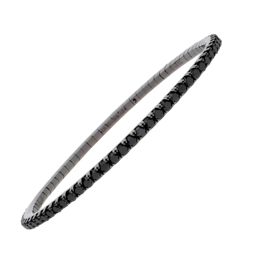 9 CT Black Diamond Stretch Tennis Bracelet