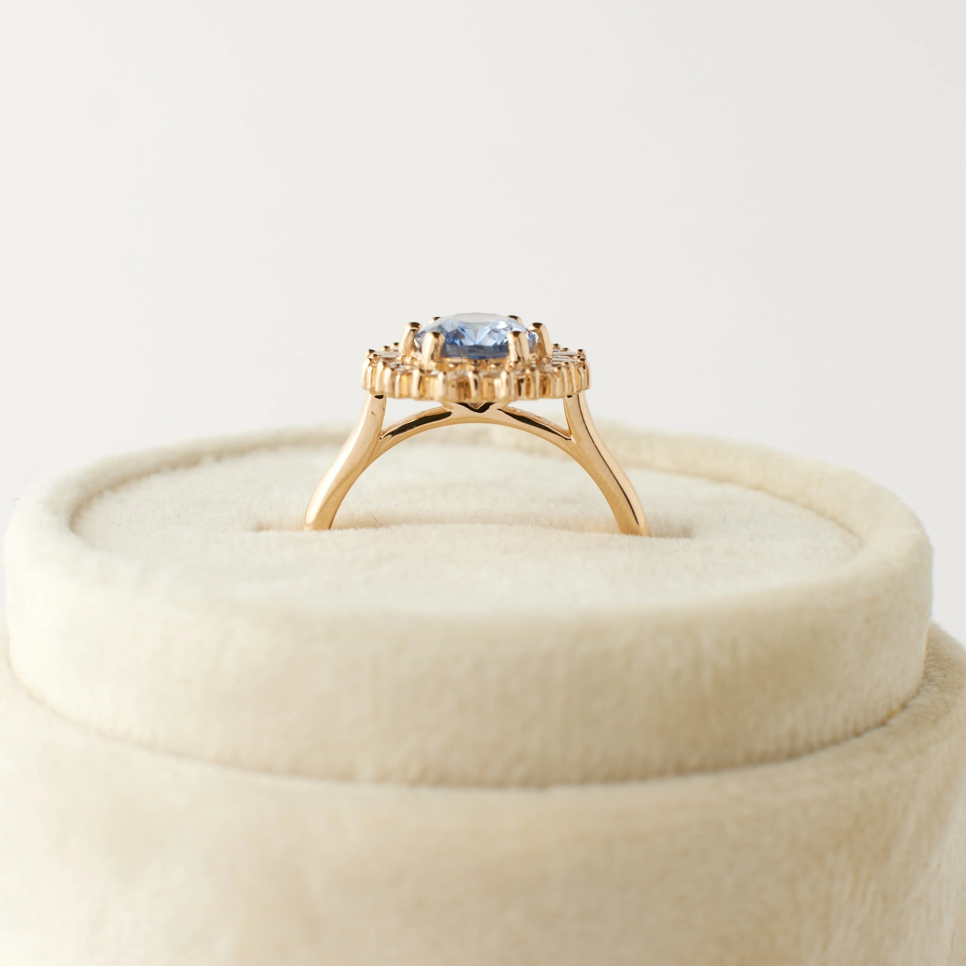 Arielle Ring - 2.02 Carat Periwinkle Blue Oval Sapphire