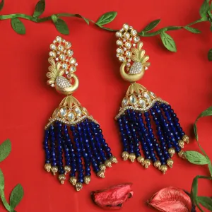 Blue Zircon/AD Long Earring 1330-5395