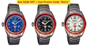 BULL Titanium Hereford Pro-Diver Watch   FREE Return Shipping - Ships Quick!