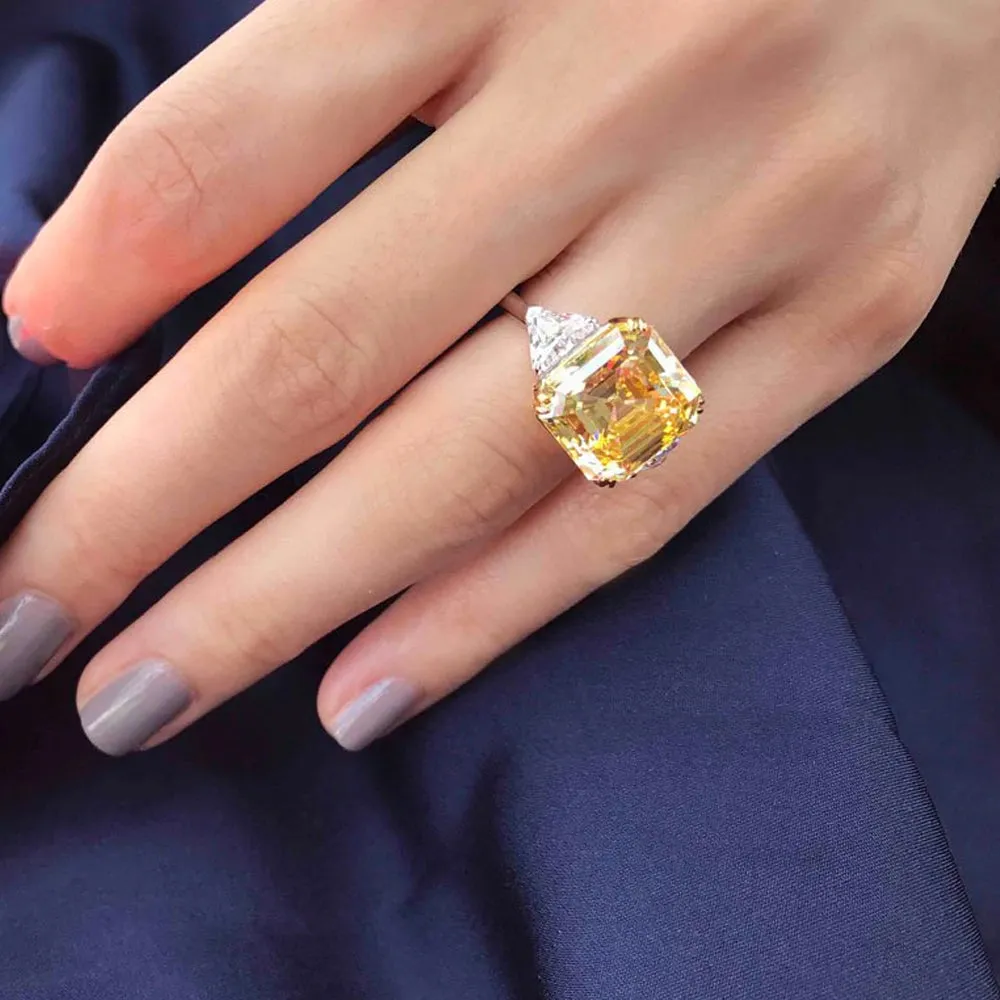 CARAT* London Afia Asscher Cocktail Ring Yellow