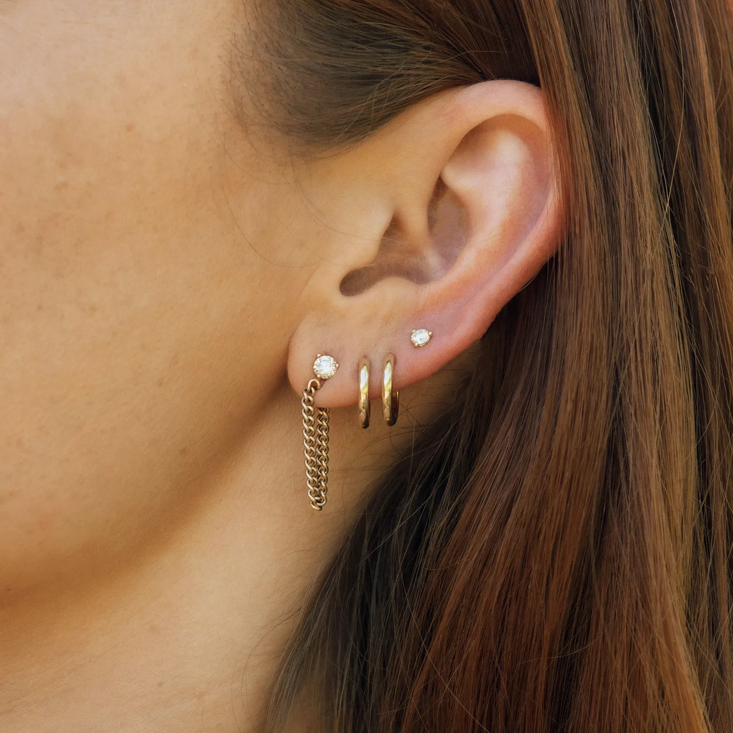 Chateaux Chain Sparkle Stud Earring
