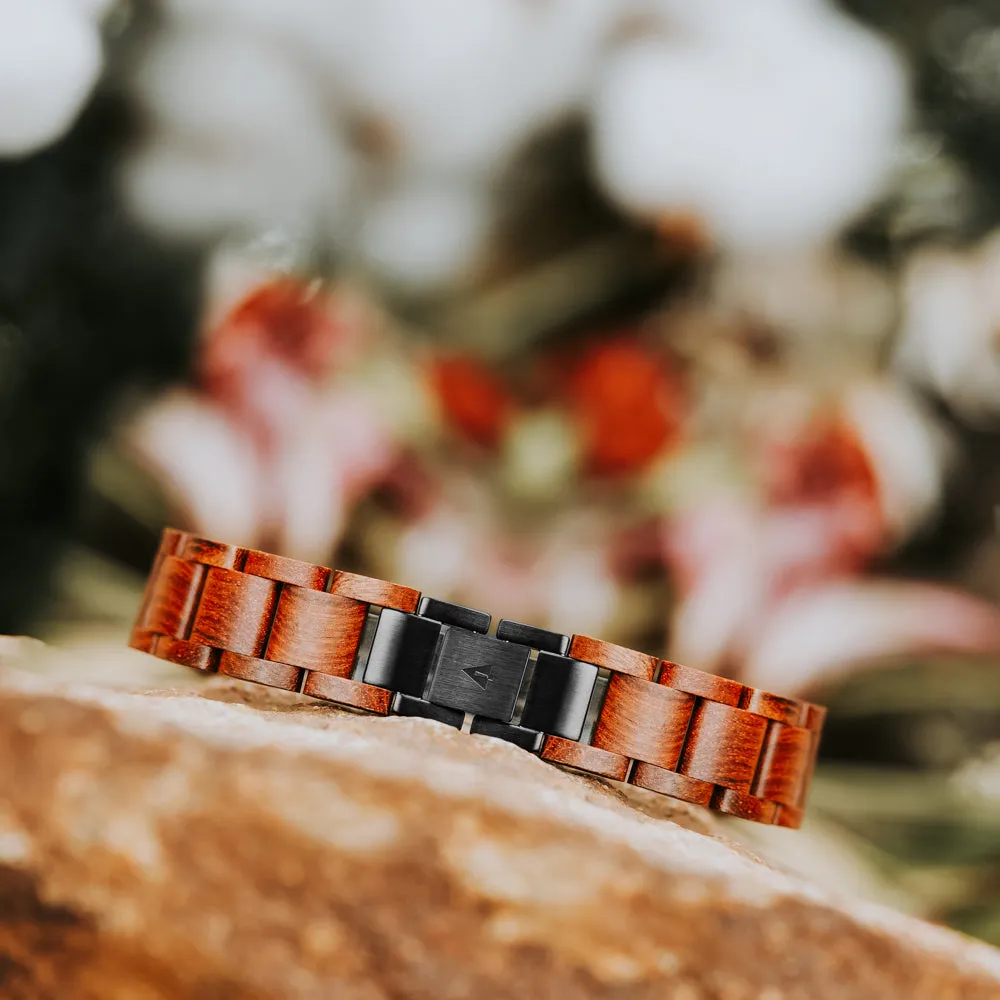 Classic Red Sandalwood Engravable Bracelet