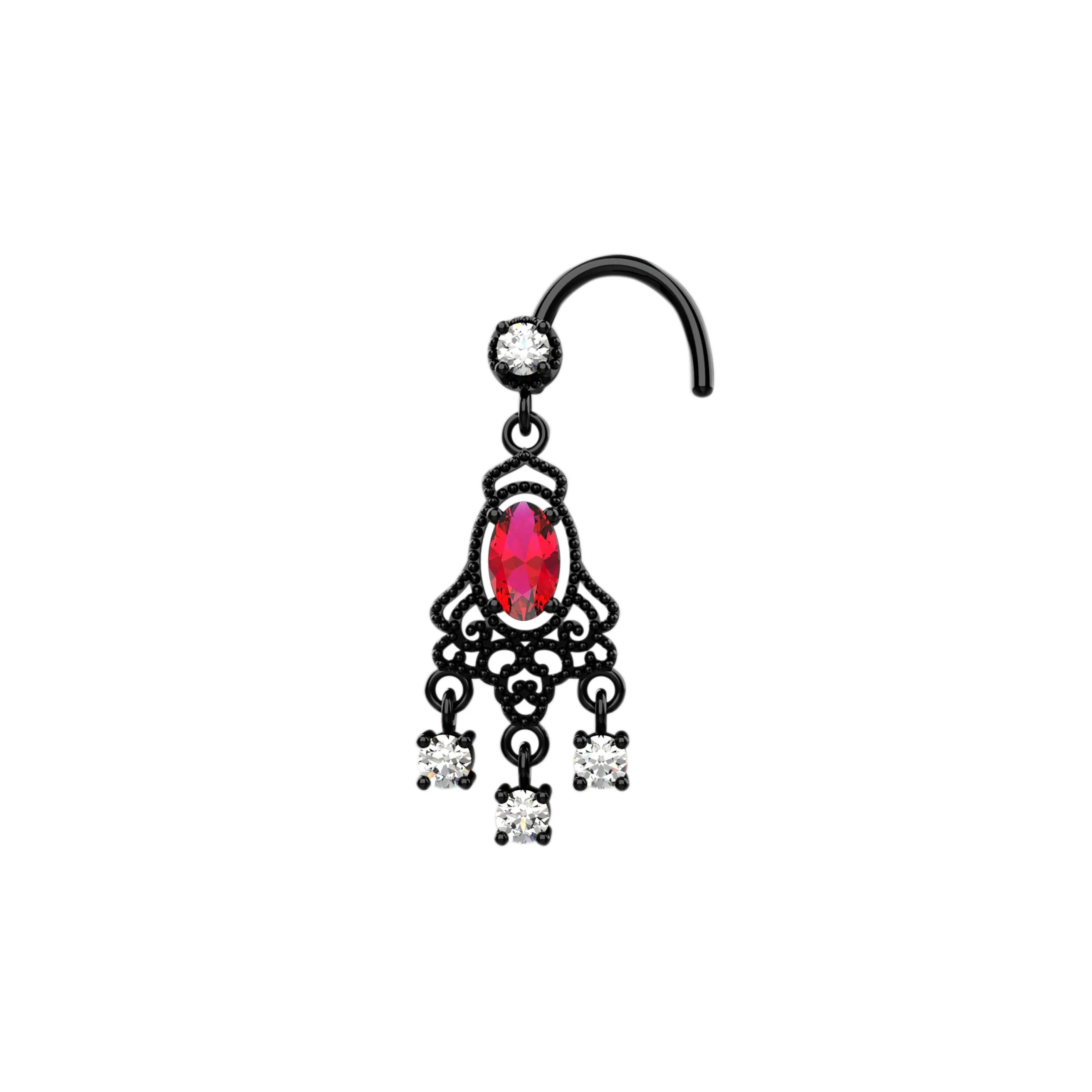 Dangle Nose Ring Stud – Statement Bold Piercing Jewelry