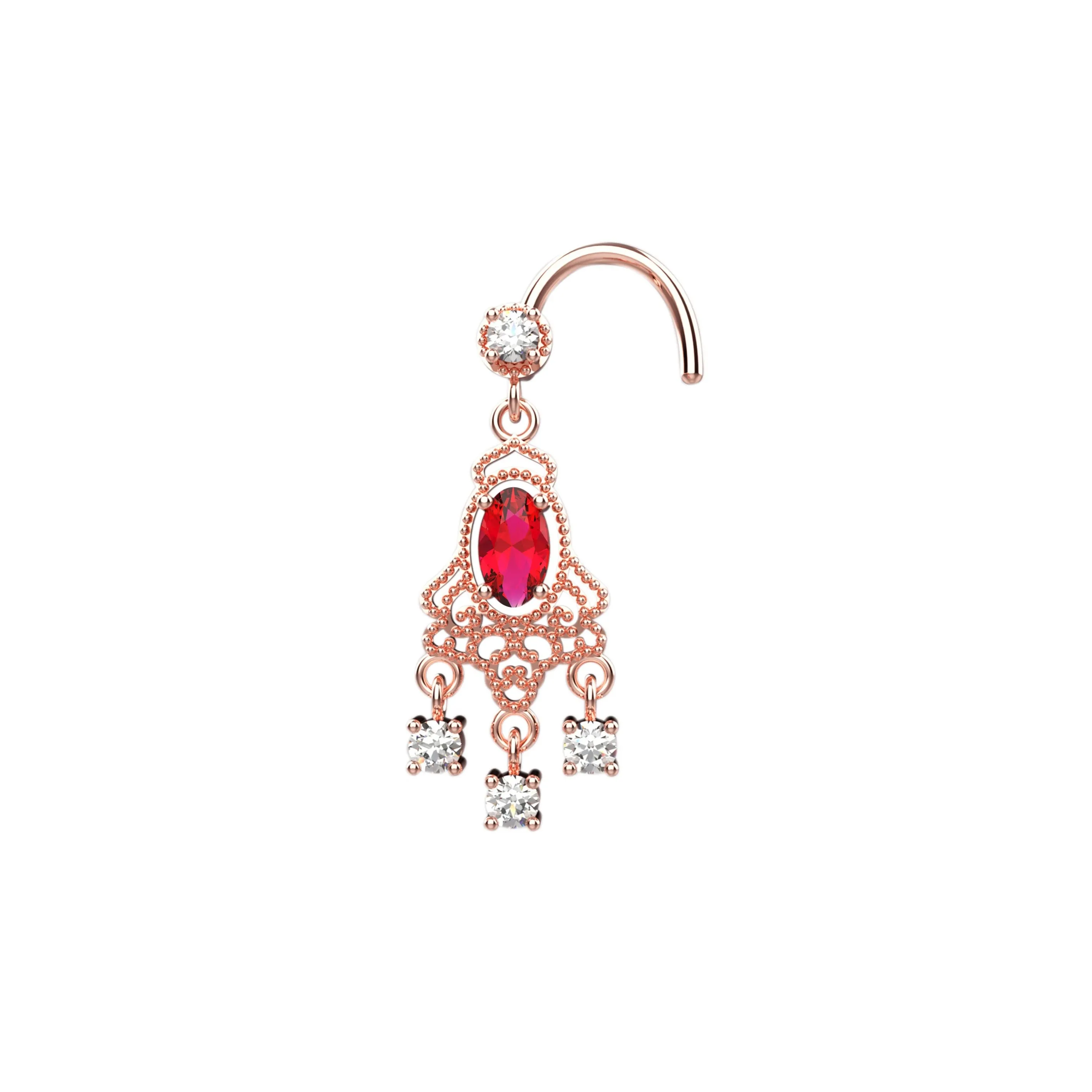 Dangle Nose Ring Stud – Statement Bold Piercing Jewelry