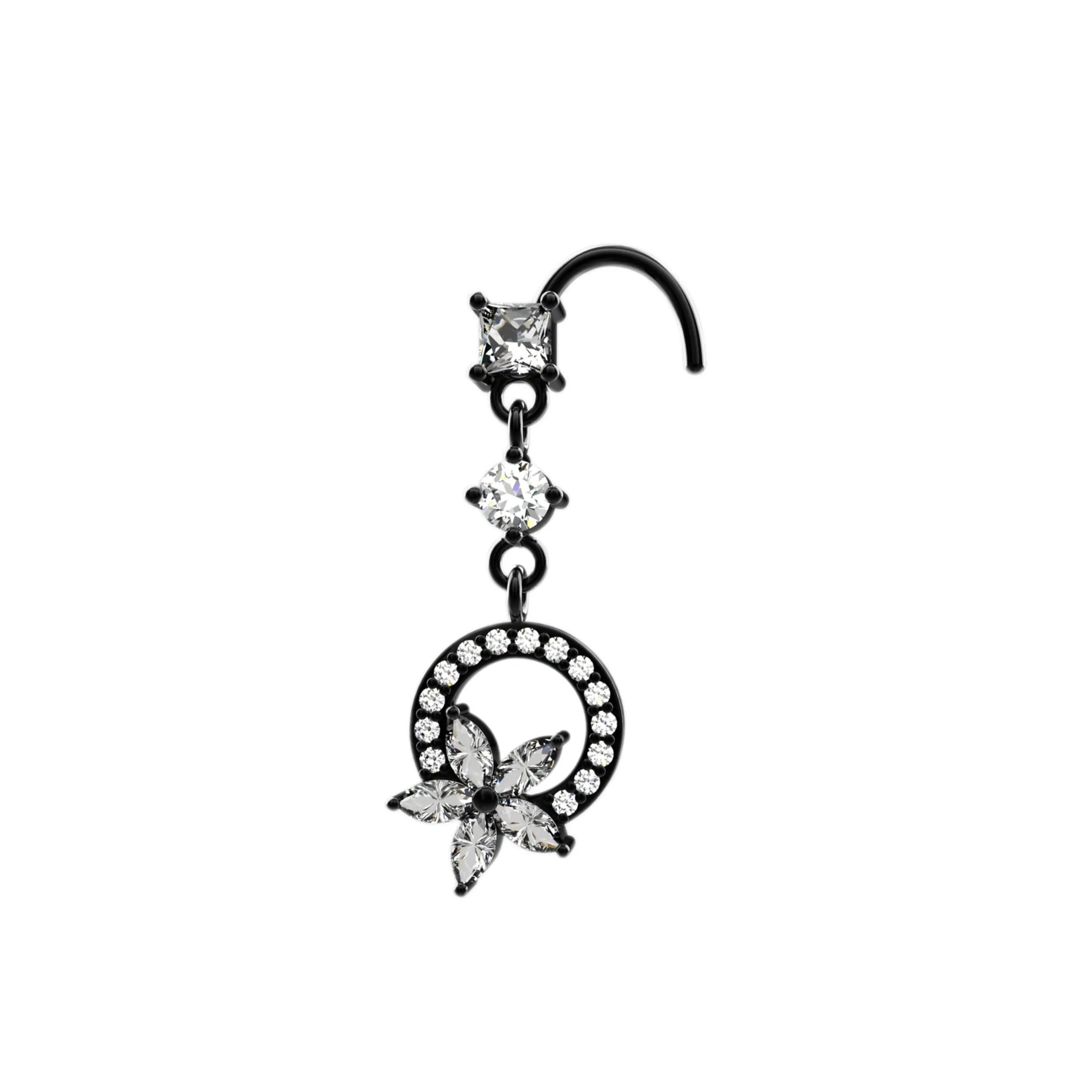 Dangle Nose Ring Studs for Piercing – Gold & Silver Nose Jewelry