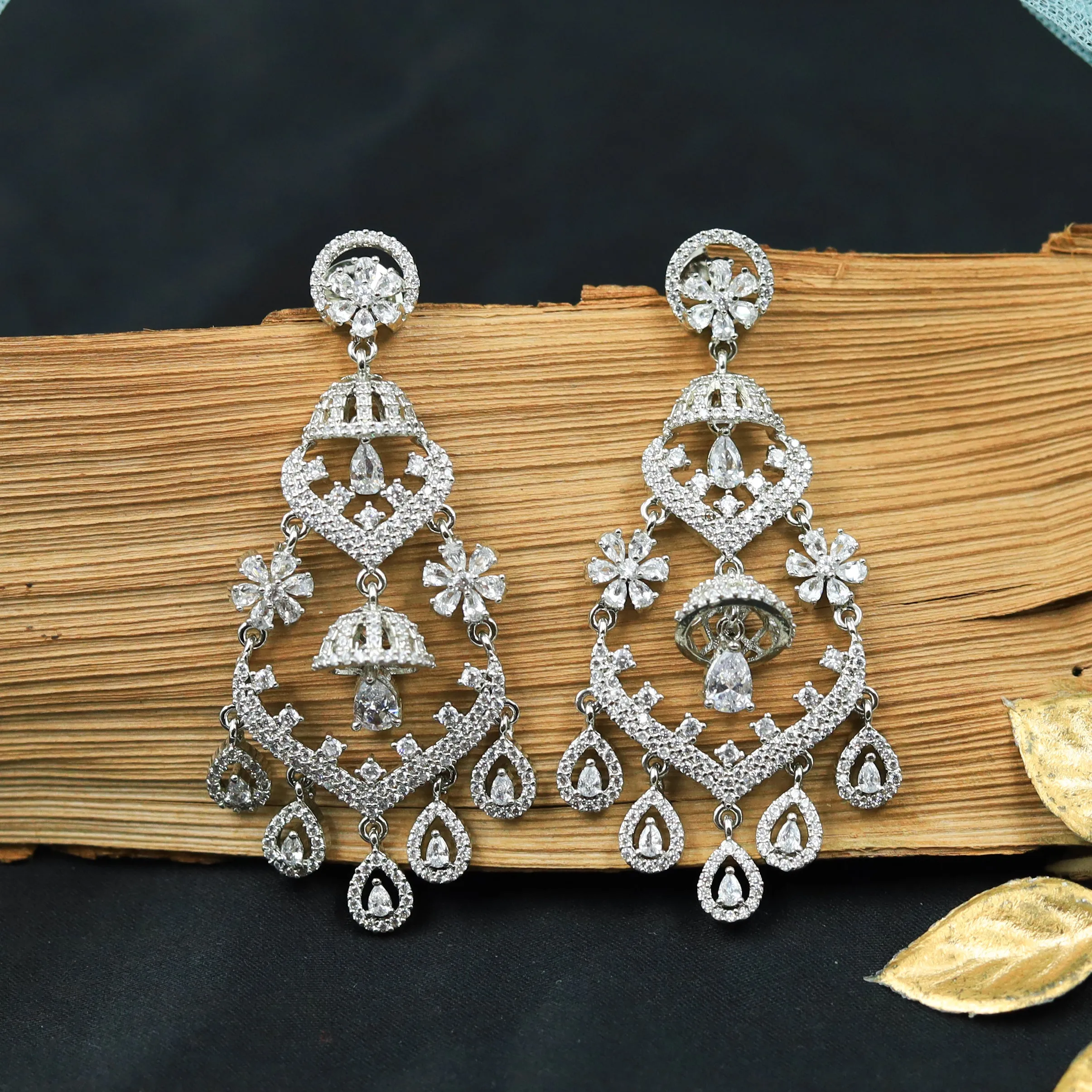 Danglers Zircon/AD Earring 7386-34