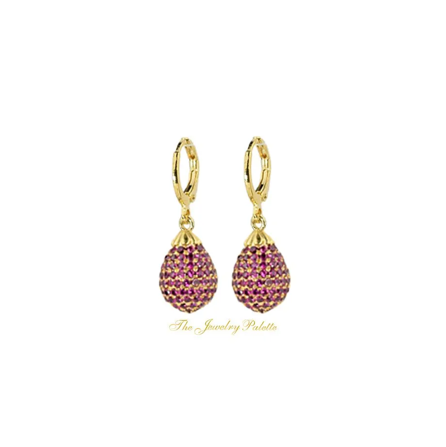 Fedora hoop earrings with zircon teardrop