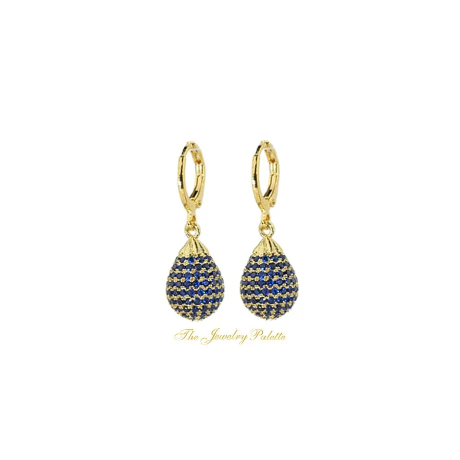 Fedora hoop earrings with zircon teardrop
