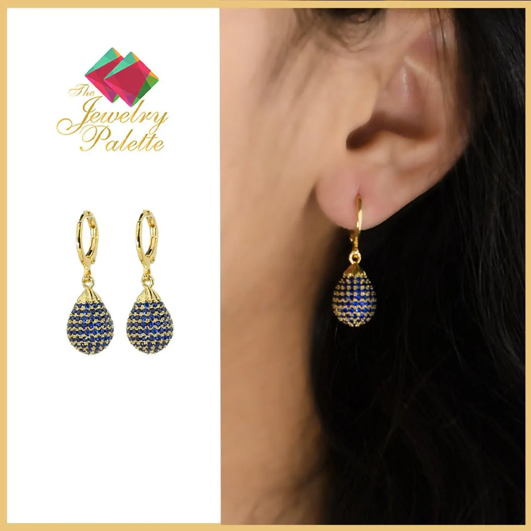 Fedora hoop earrings with zircon teardrop