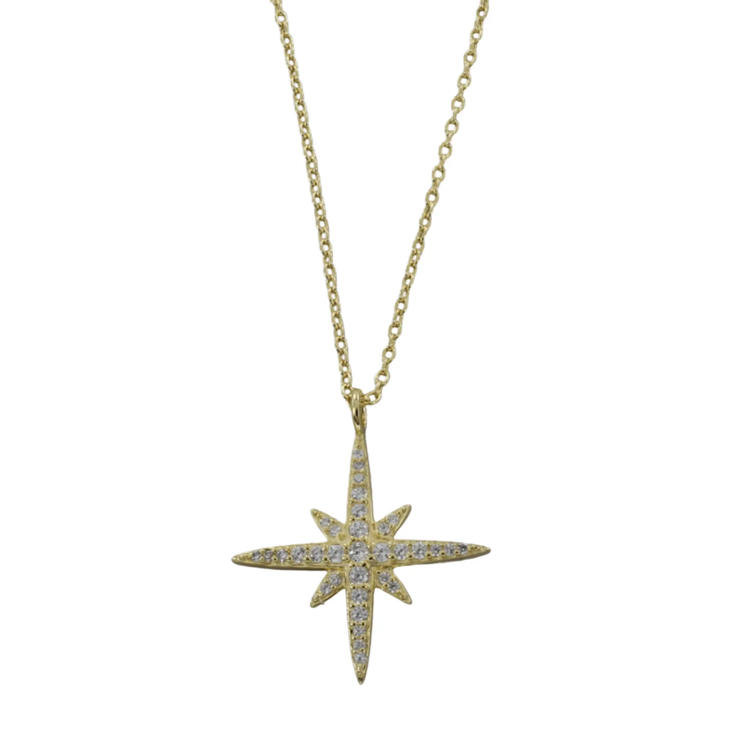 Follow that Star Sterling Silver and Pavé Necklace