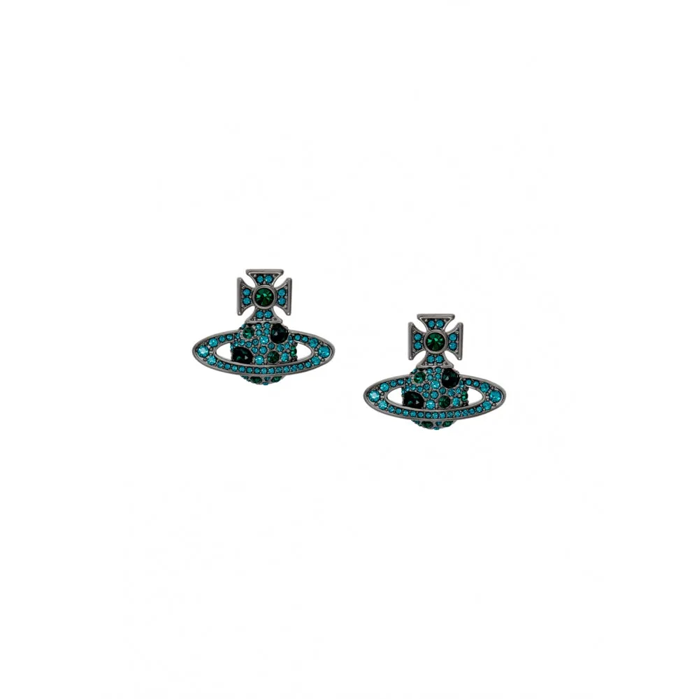 Francette Bas Relief Earrings - Ruthenium/Blue - 62010306-02S239-CN