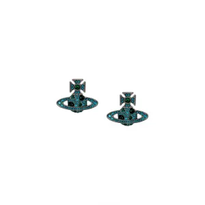 Francette Bas Relief Earrings - Ruthenium/Blue - 62010306-02S239-CN