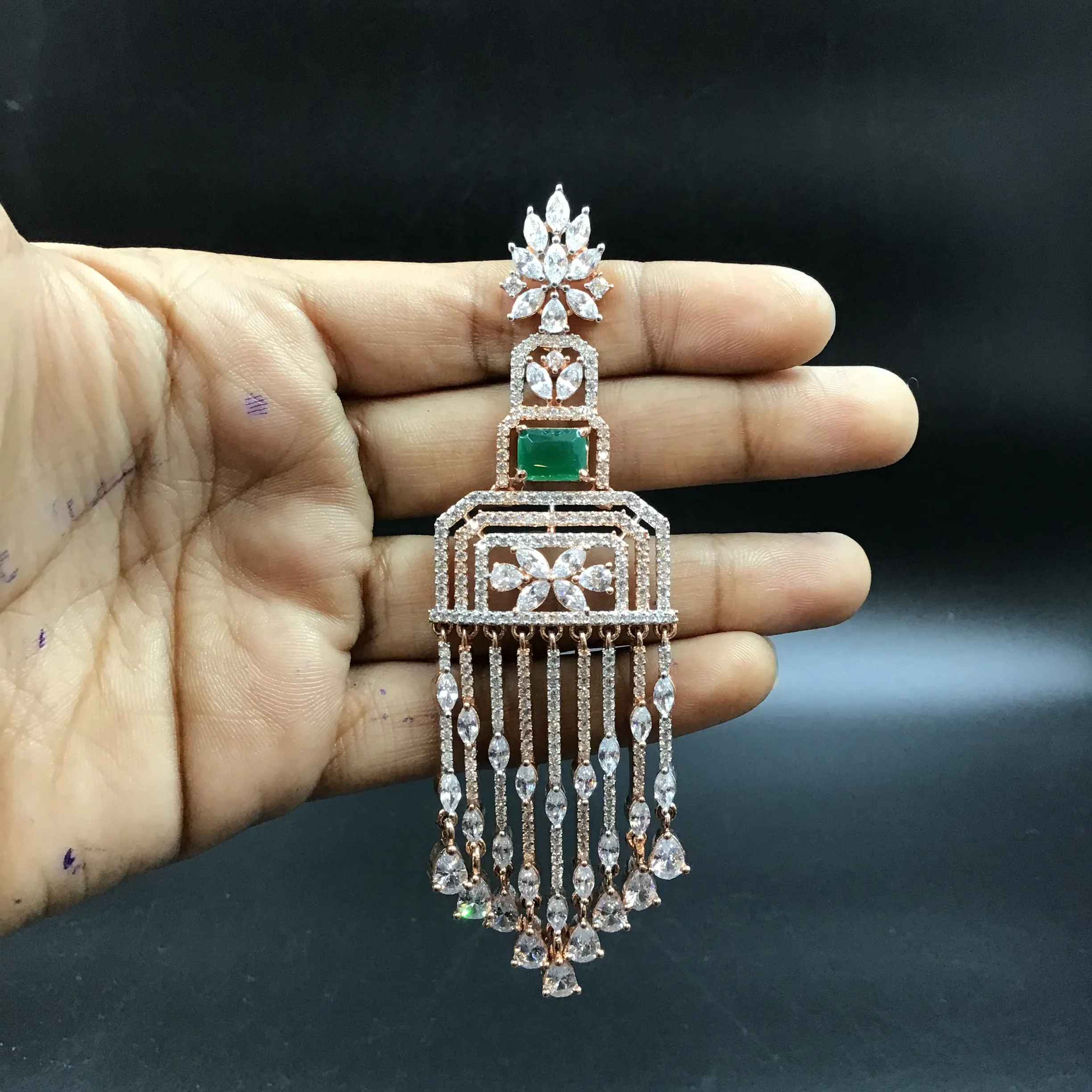 Green Zircon/AD Earring 10848-6603