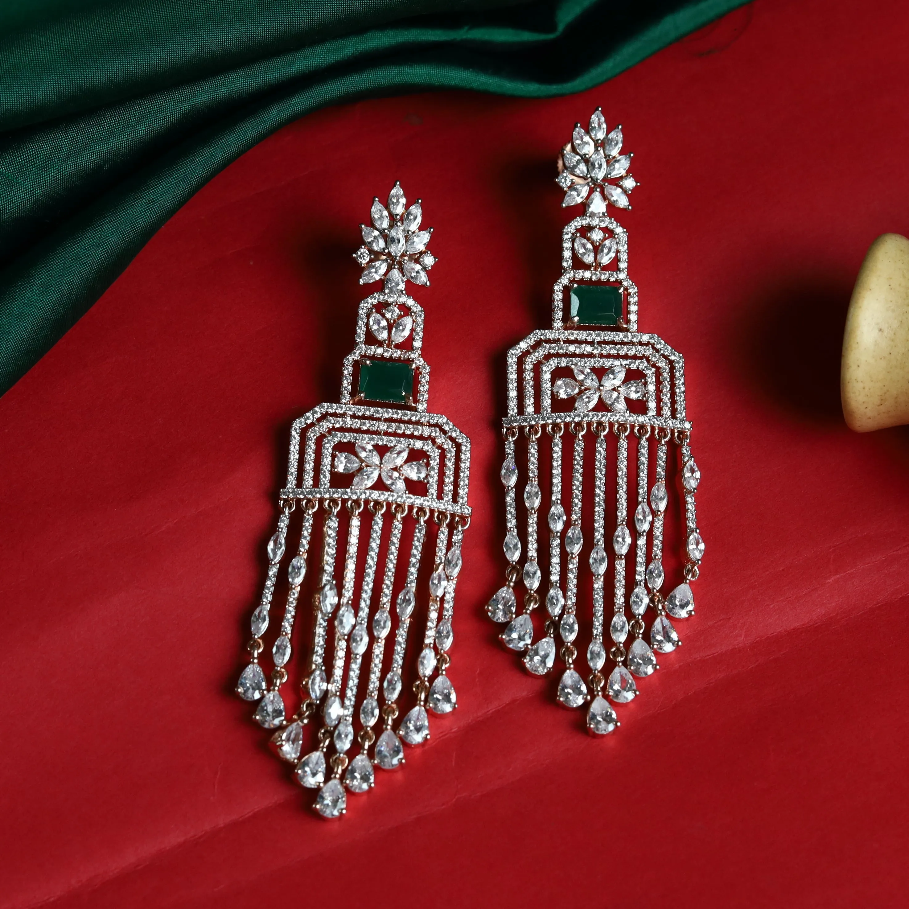 Green Zircon/AD Earring 10848-6603