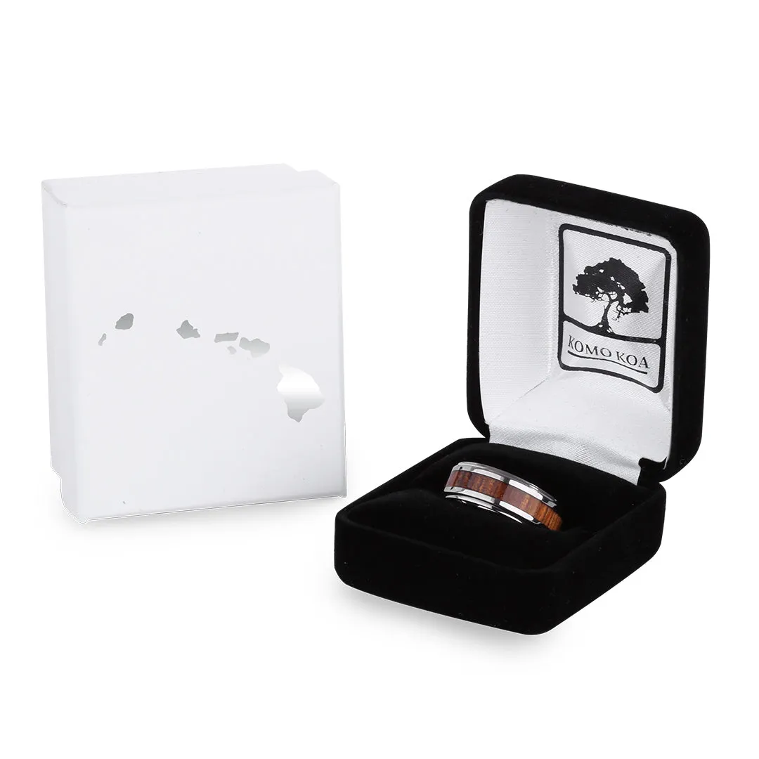 Hawaiian Koa Wood Titanium Ring - Cove