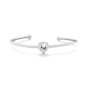 Heart Shaped Zircon Cuff Bracelet