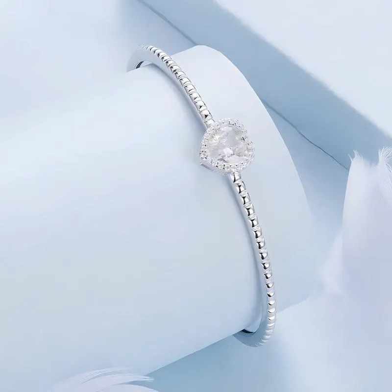 Heart Shaped Zircon Cuff Bracelet