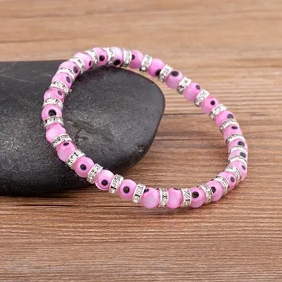 Hot Sale Lucky Evil Eye Handmade Elastic Rope Bracelets