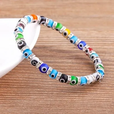Hot Sale Lucky Evil Eye Handmade Elastic Rope Bracelets