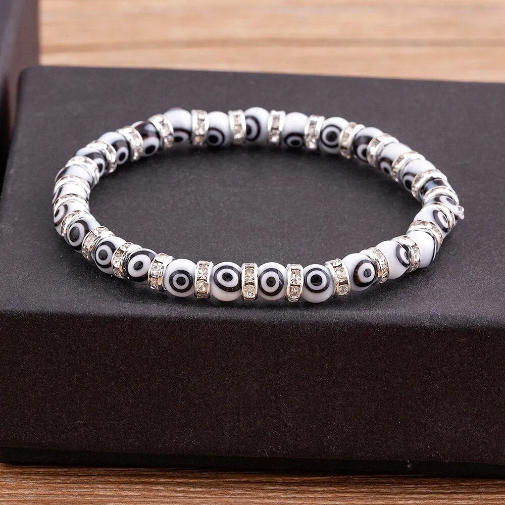 Hot Sale Lucky Evil Eye Handmade Elastic Rope Bracelets