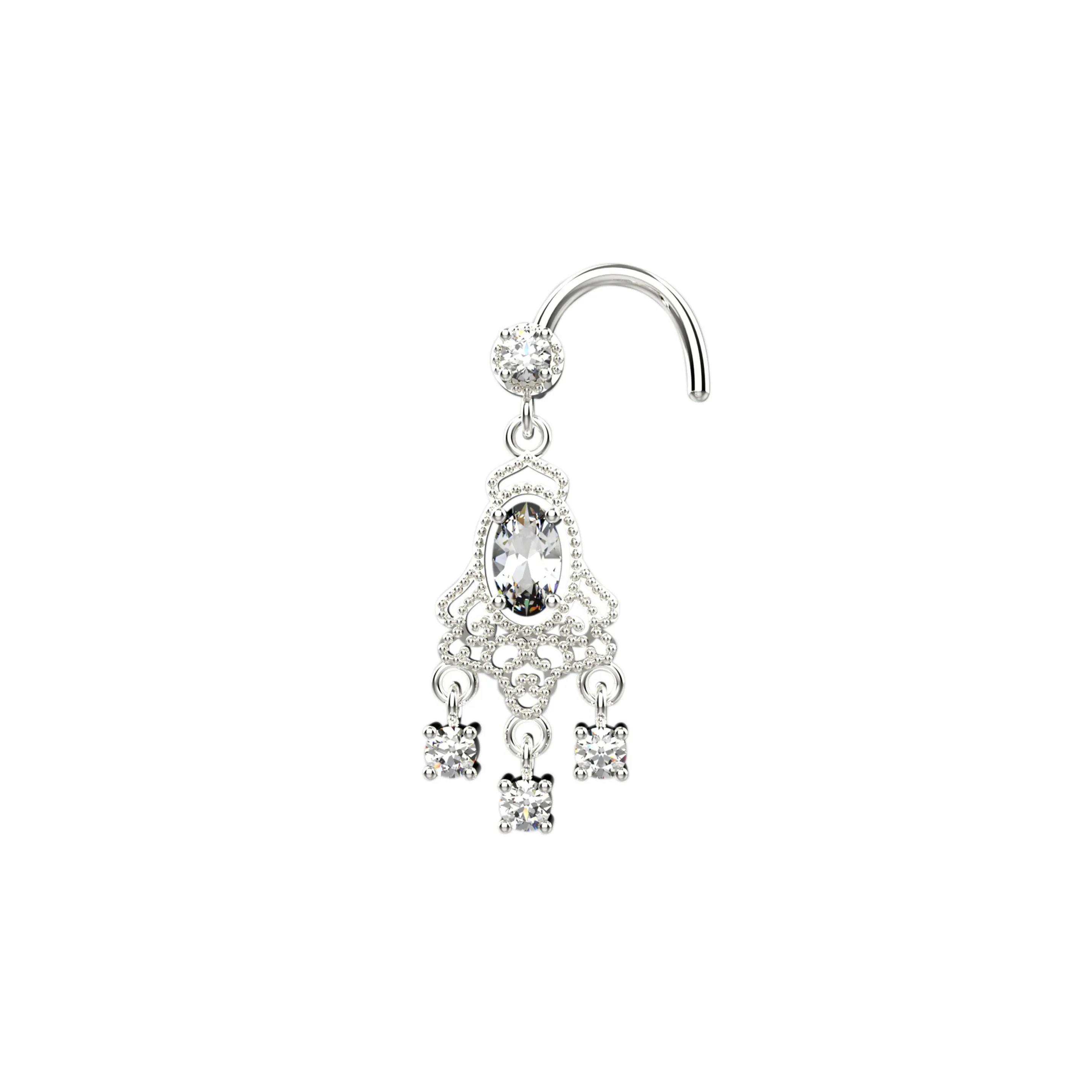 Indian Dangle Nose Studs – Traditional Piercing Jewelry for Women