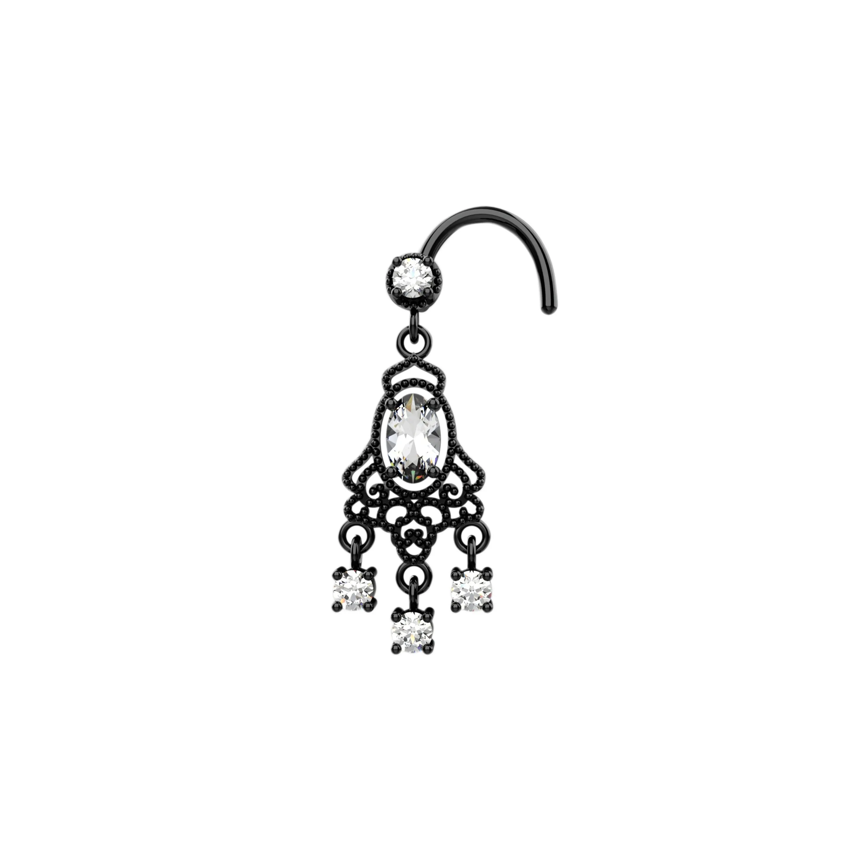 Indian Dangle Nose Studs – Traditional Piercing Jewelry for Women