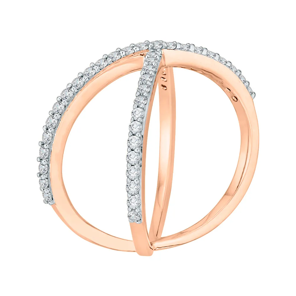 KATARINA Prong Set Diamond Criss Cross Fashion Ring (3/8 cttw, G-H, I2-I3)