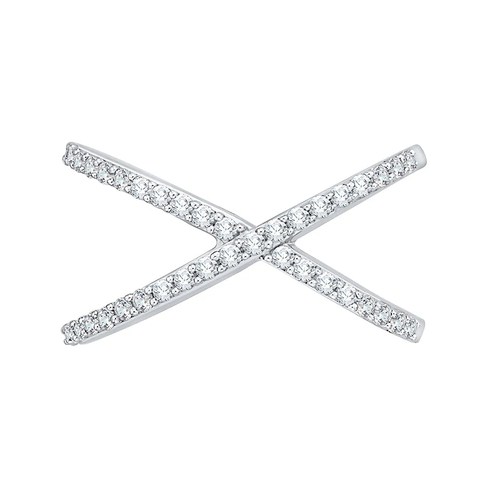 KATARINA Prong Set Diamond Criss Cross Fashion Ring (3/8 cttw, G-H, I2-I3)