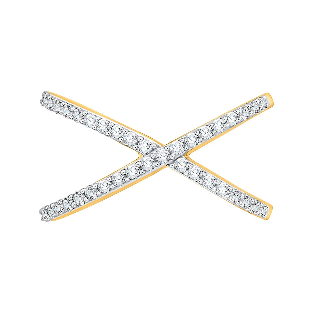 KATARINA Prong Set Diamond Criss Cross Fashion Ring (3/8 cttw, G-H, I2-I3)
