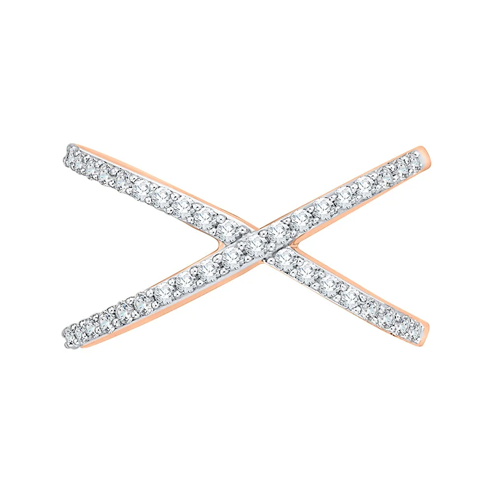 KATARINA Prong Set Diamond Criss Cross Fashion Ring (3/8 cttw, G-H, I2-I3)