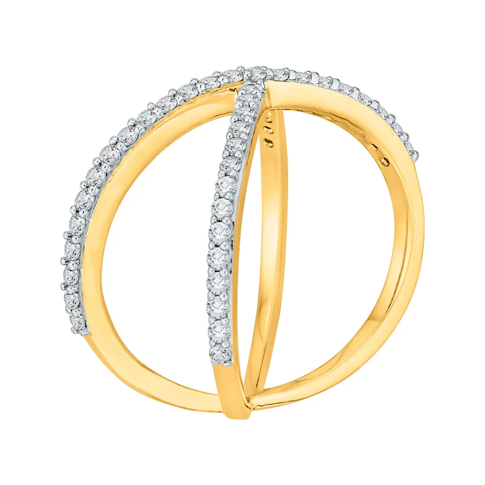 KATARINA Prong Set Diamond Criss Cross Fashion Ring (3/8 cttw, G-H, I2-I3)