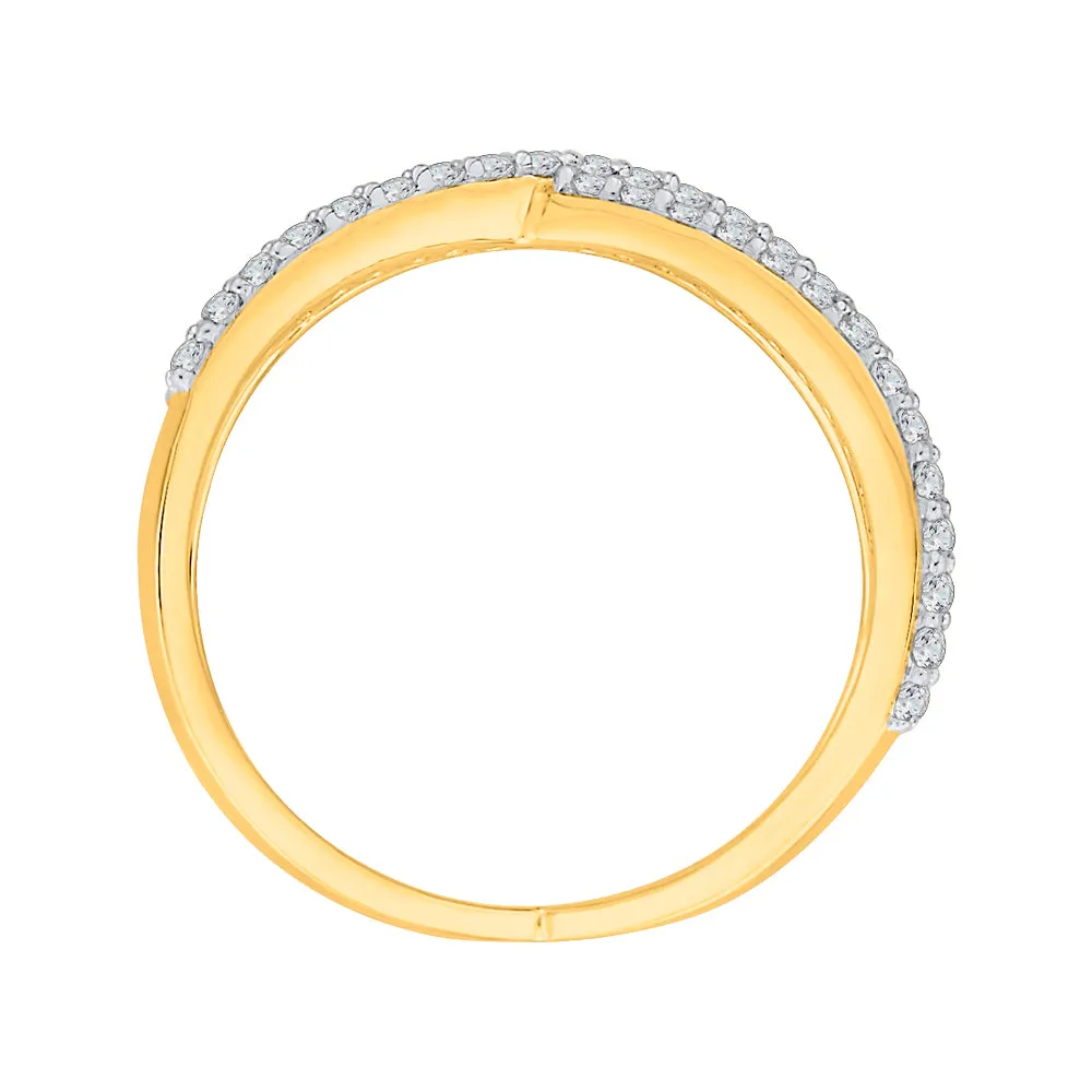 KATARINA Prong Set Diamond Criss Cross Fashion Ring (3/8 cttw, G-H, I2-I3)