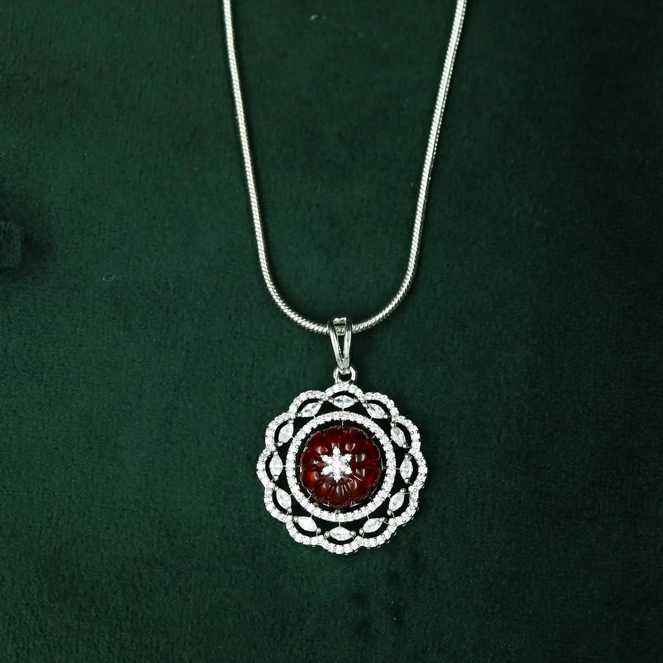 Medium Zircon/AD Pendant Set 12921-31