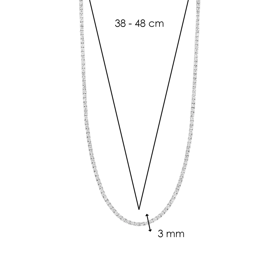 Milano Silver CZ Tennis Collection - Necklace, Bracelet & Stud Earrings - SAVE £25