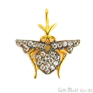 'Mosquito' CZ Pave Gold Vermeil Charm for Bracelet & Pendants