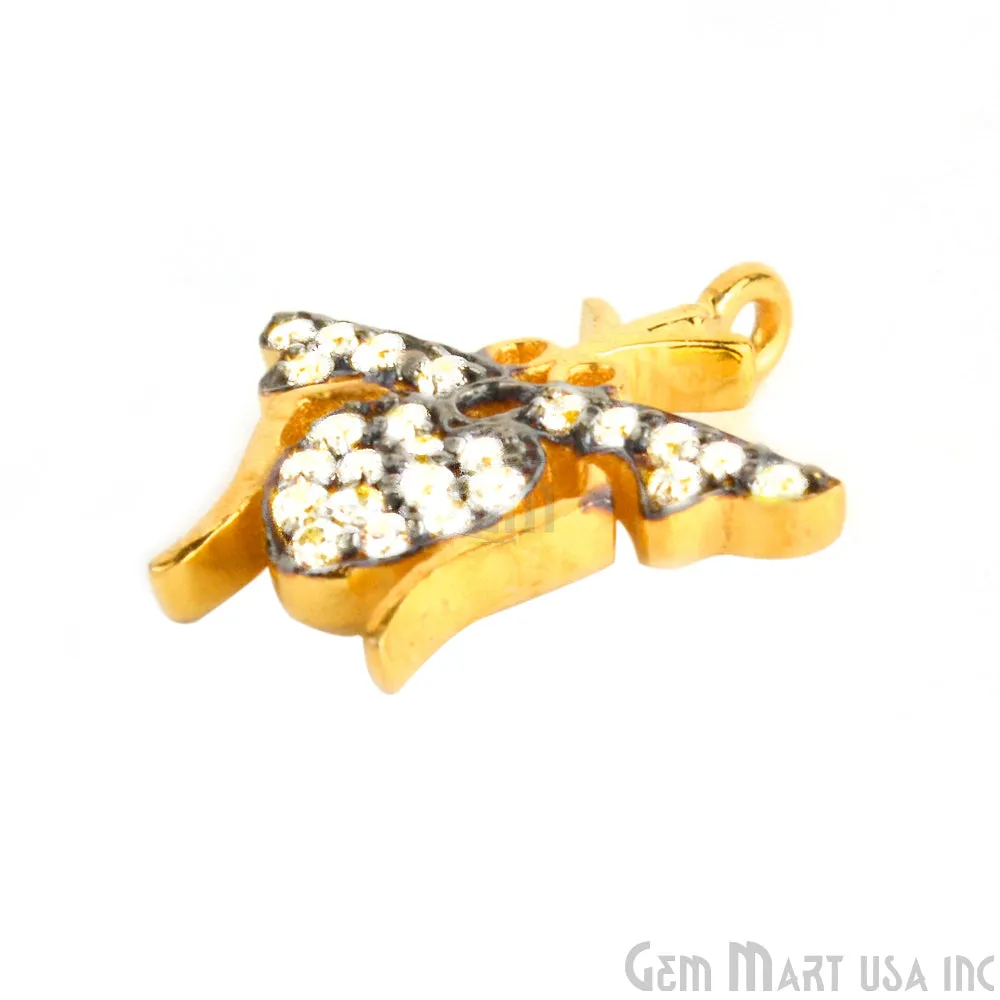 'Mosquito' CZ Pave Gold Vermeil Charm for Bracelet & Pendants