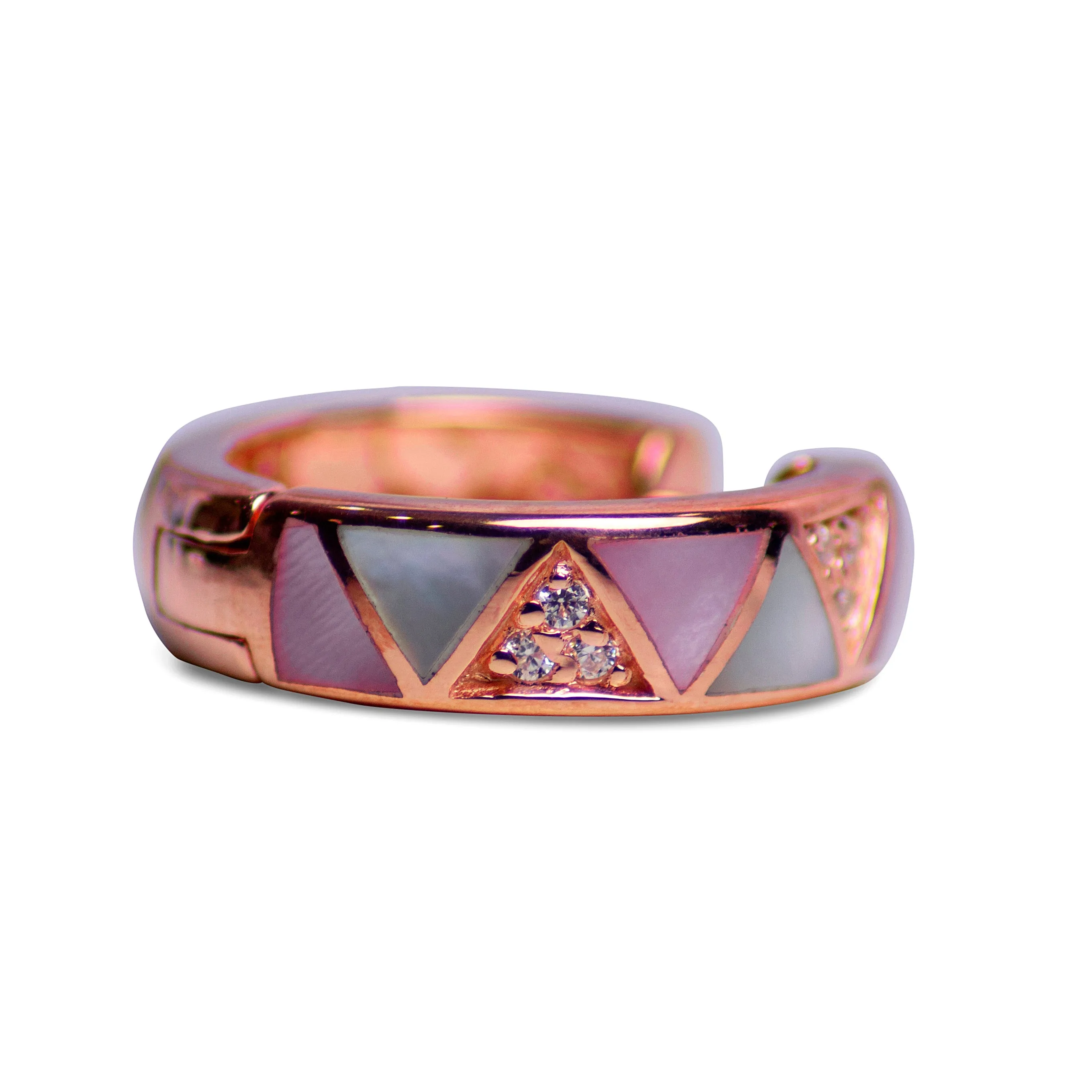 Mother of Pearl Rose Gold Hoop Earrings