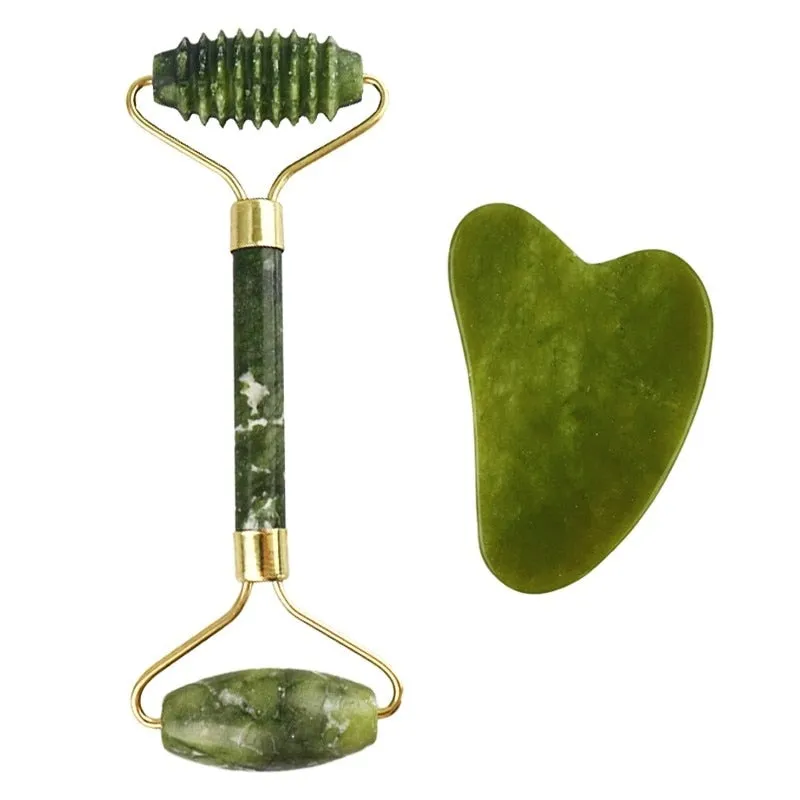 Natural Face Massager For Guasha Scraper Jade Roller Massage Face Gua sha Scraper Jade Roller Microniddle Roller Face Massager